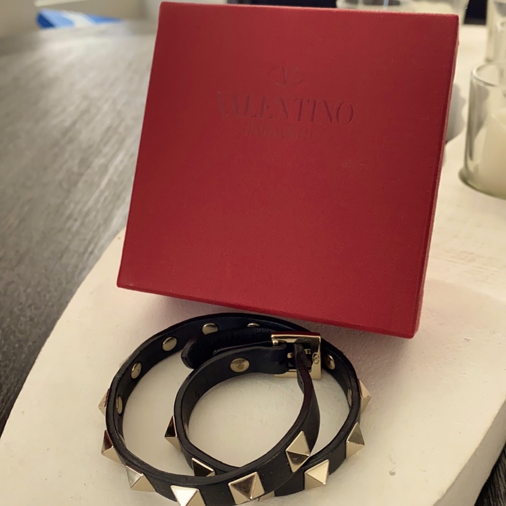 Valentino double wrapped studded bracelet